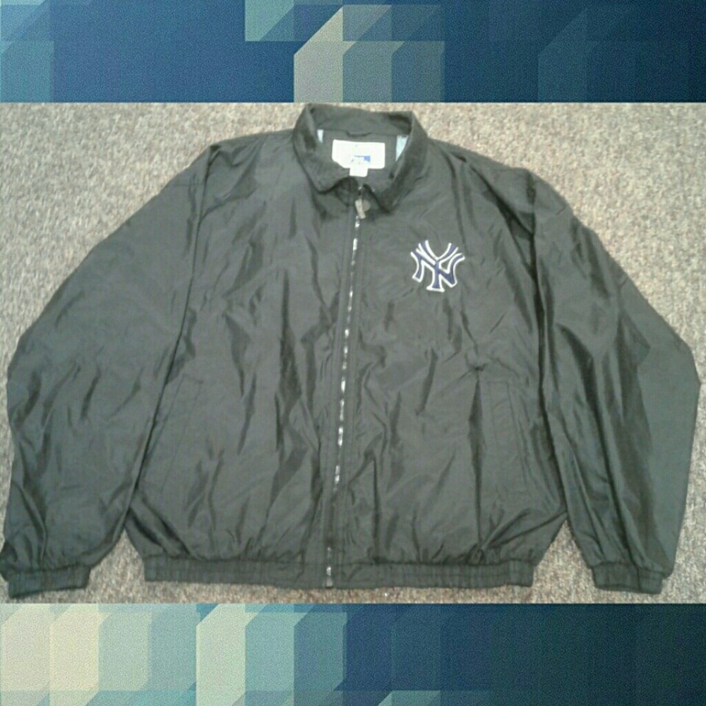 Blue and White Windbreaker with Elastic Cuffs